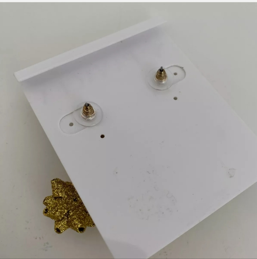 Francesca Gold Glitter Bow Earrings - Picture 8 of 8